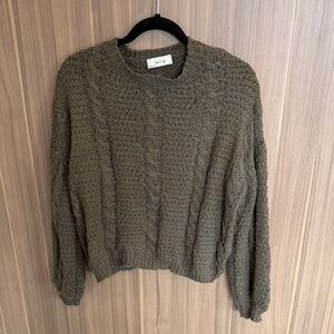 Sadie & Sage Olive Cable Knit Sweater